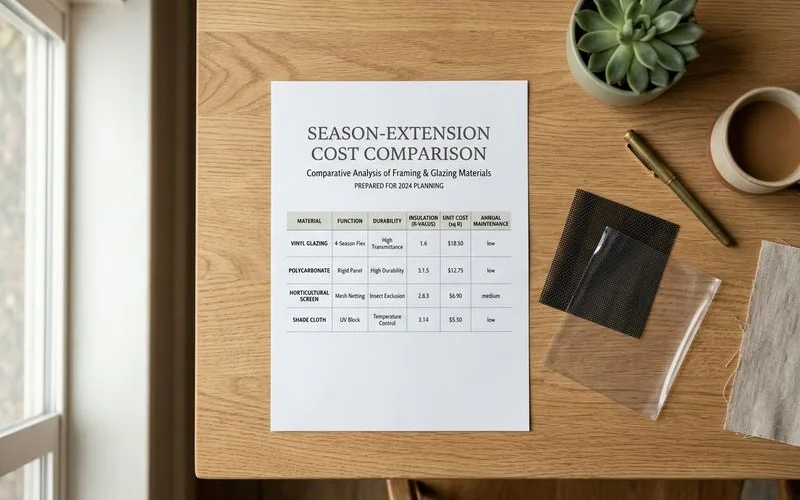 Cost vs season-extension comparison chart